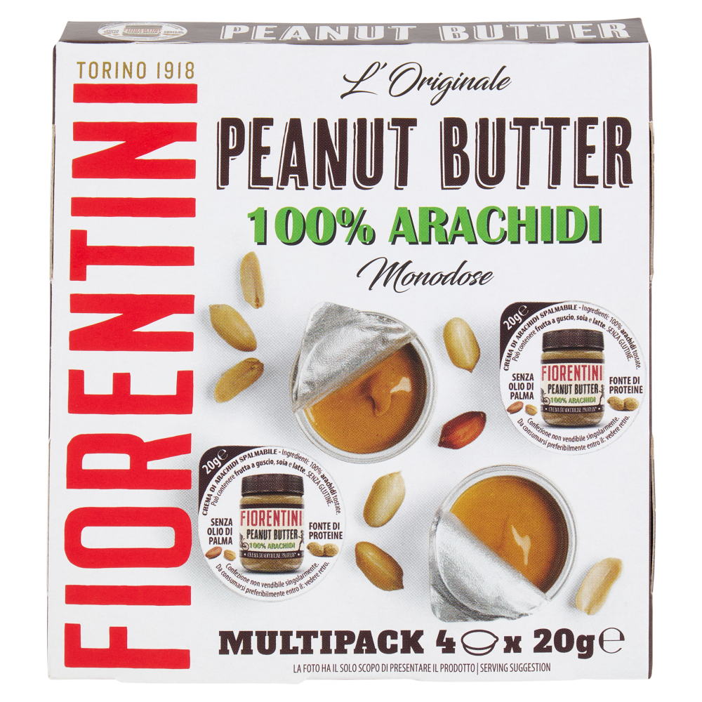 Fiorentini l'Originale Peanut Butter 100% Arachidi Monodose Multipack 4 x 20 g