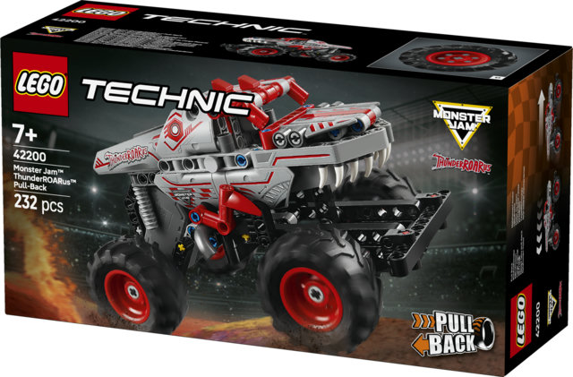 LEGO Technic 42200 Pull-Back ThunderROARus, Monster Truck Giocattolo da Costruire, Giochi Bambini 7+, Regalo Fan Monster Jam
