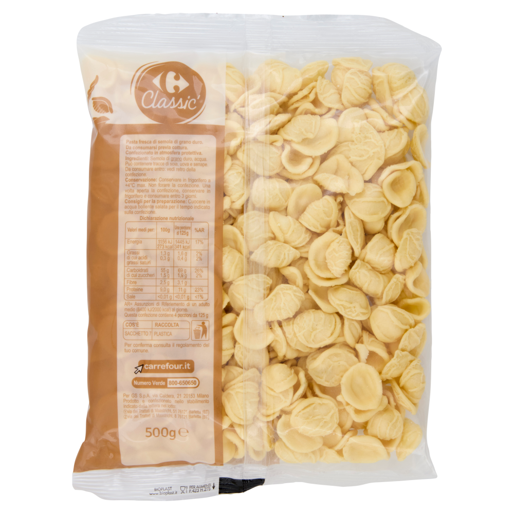 Carrefour Classic Pasta Fresca di Semola Orecchiette 500 g
