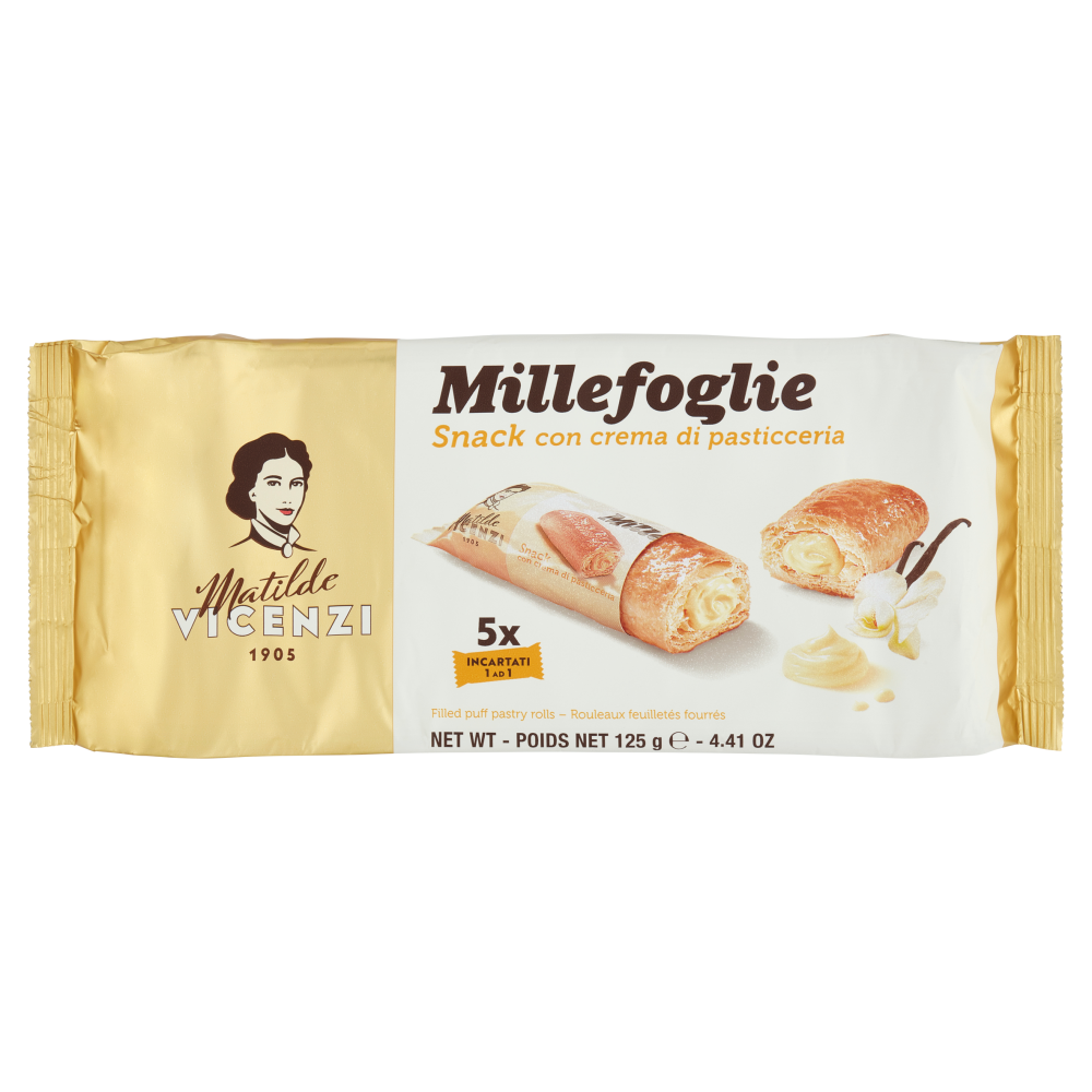 Matilde Vicenzi Millefoglie Snack con crema di pasticceria 125 g