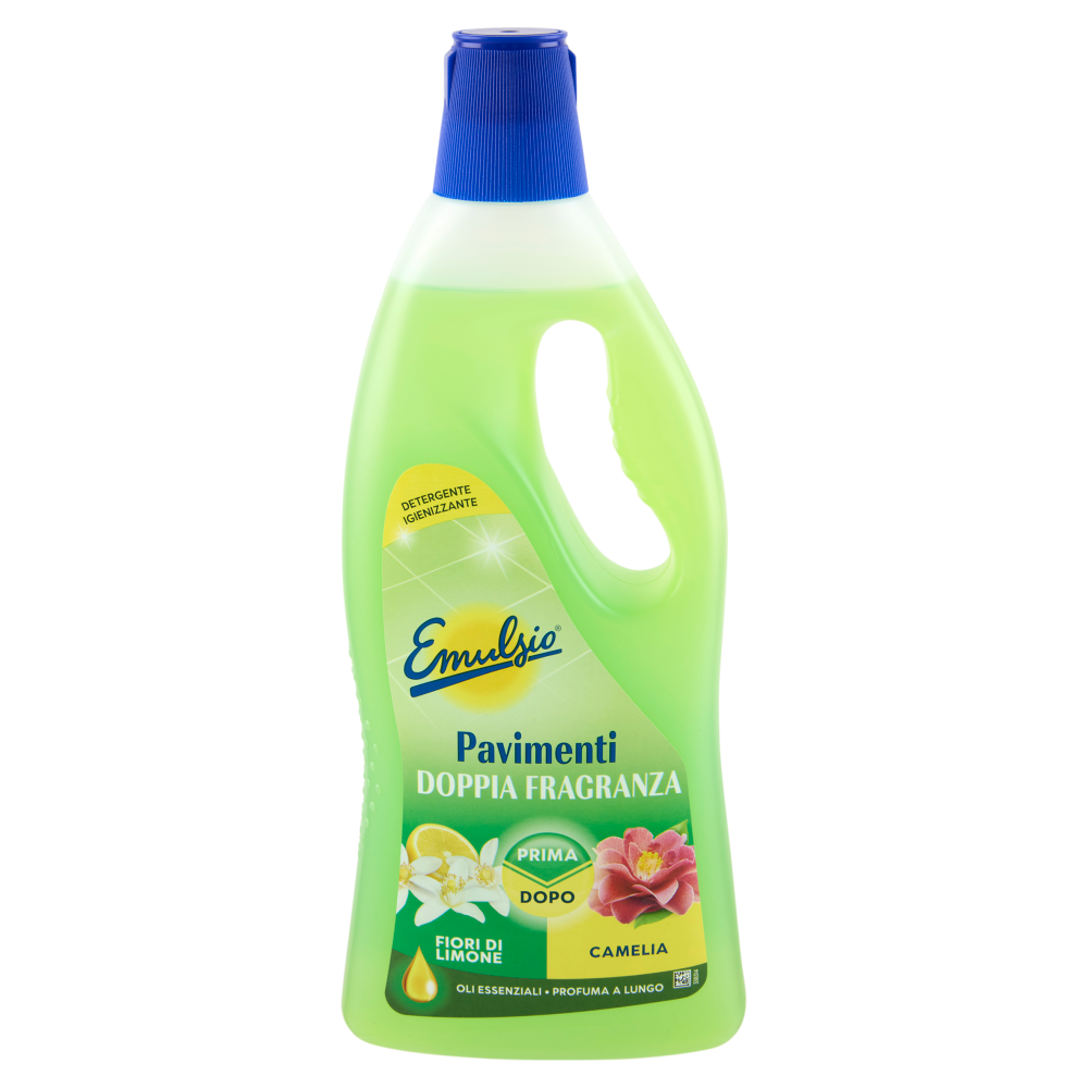 Emulsio Detergente Igienizzante Pavimenti Doppia Fragranza Fiori di Limone Camelia 750 ml