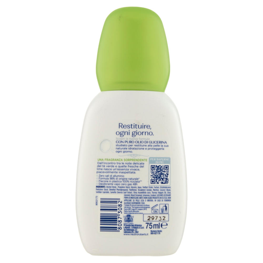 Neutro Roberts Fresco Tè Verde e Lime 75 ml