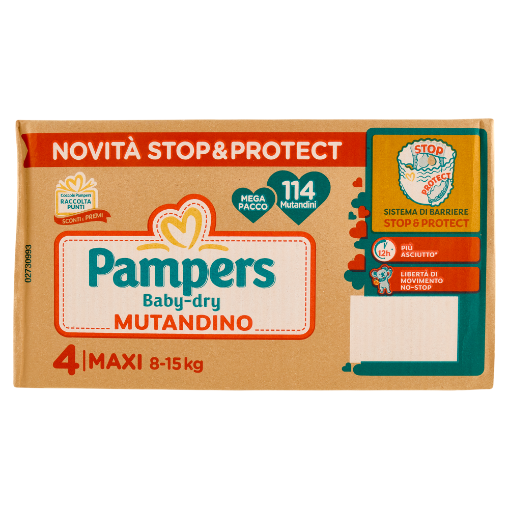 Pampers Baby-dry Mutandino Maxi 114 pz
