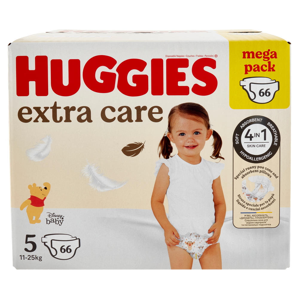 Huggies extra care Pannolini 5 11-25 Kg 66 pz