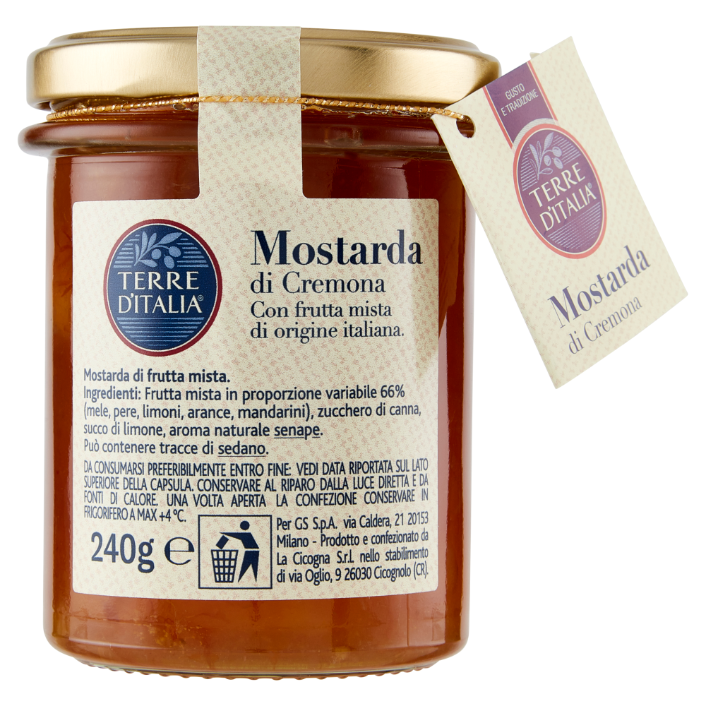 Terre d'Italia Mostarda di Cremona con frutta mista 240 g