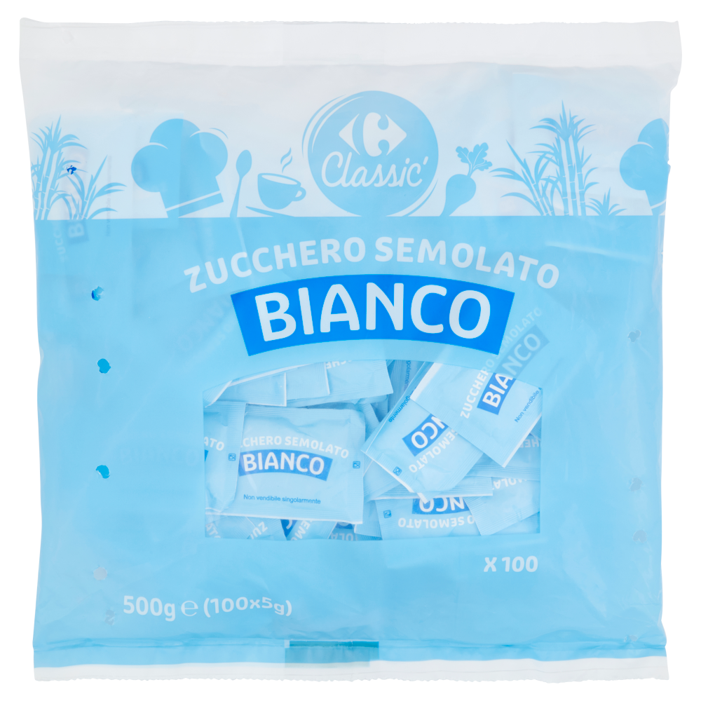 Carrefour Classic Zucchero Semolato Bianco 100 x 5 g