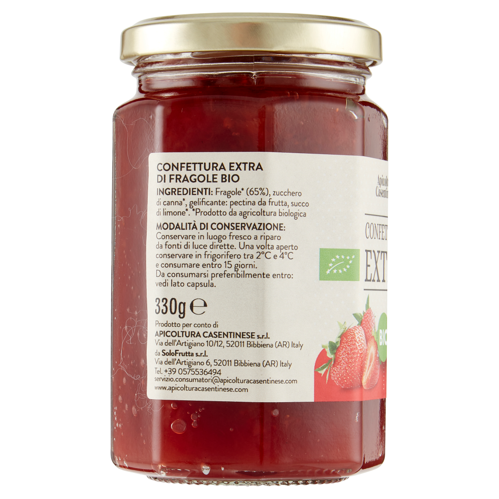 Apicoltura Casentinese Confettura Extra Bio Fragole 330 g