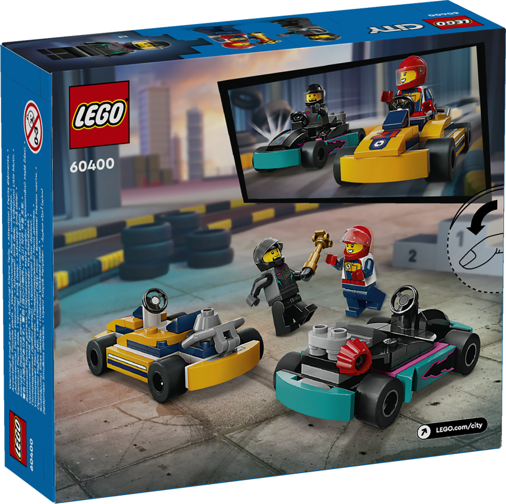 LEGO City 60400 Go-Kart e Piloti, Modellini da Costruire di Mini Go Kart da Corsa, Veicoli Giocattolo per Bambini di 5+ Anni