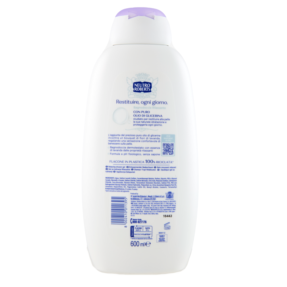 Neutro Roberts Rilassante Lavanda Essenziale Bagnodoccia 600 ml