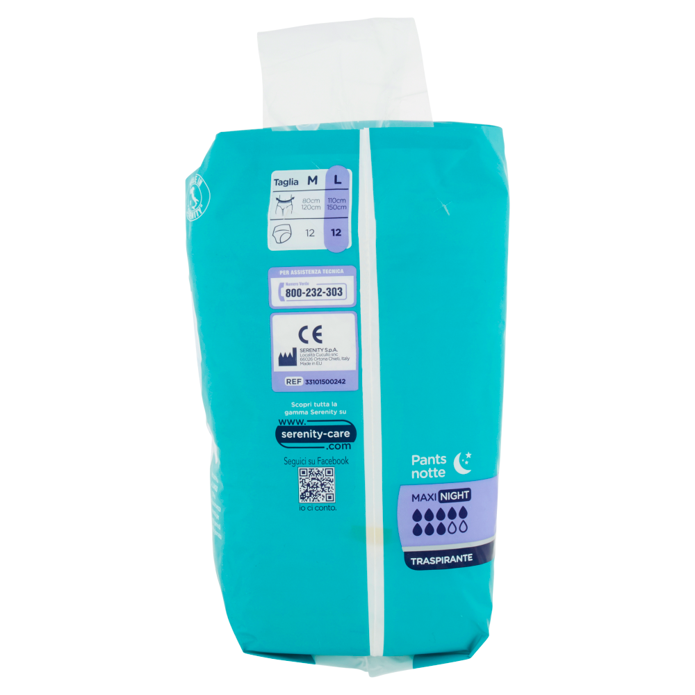 Serenity Pants notte Traspirante Maxi Night Taglia L 12 pz