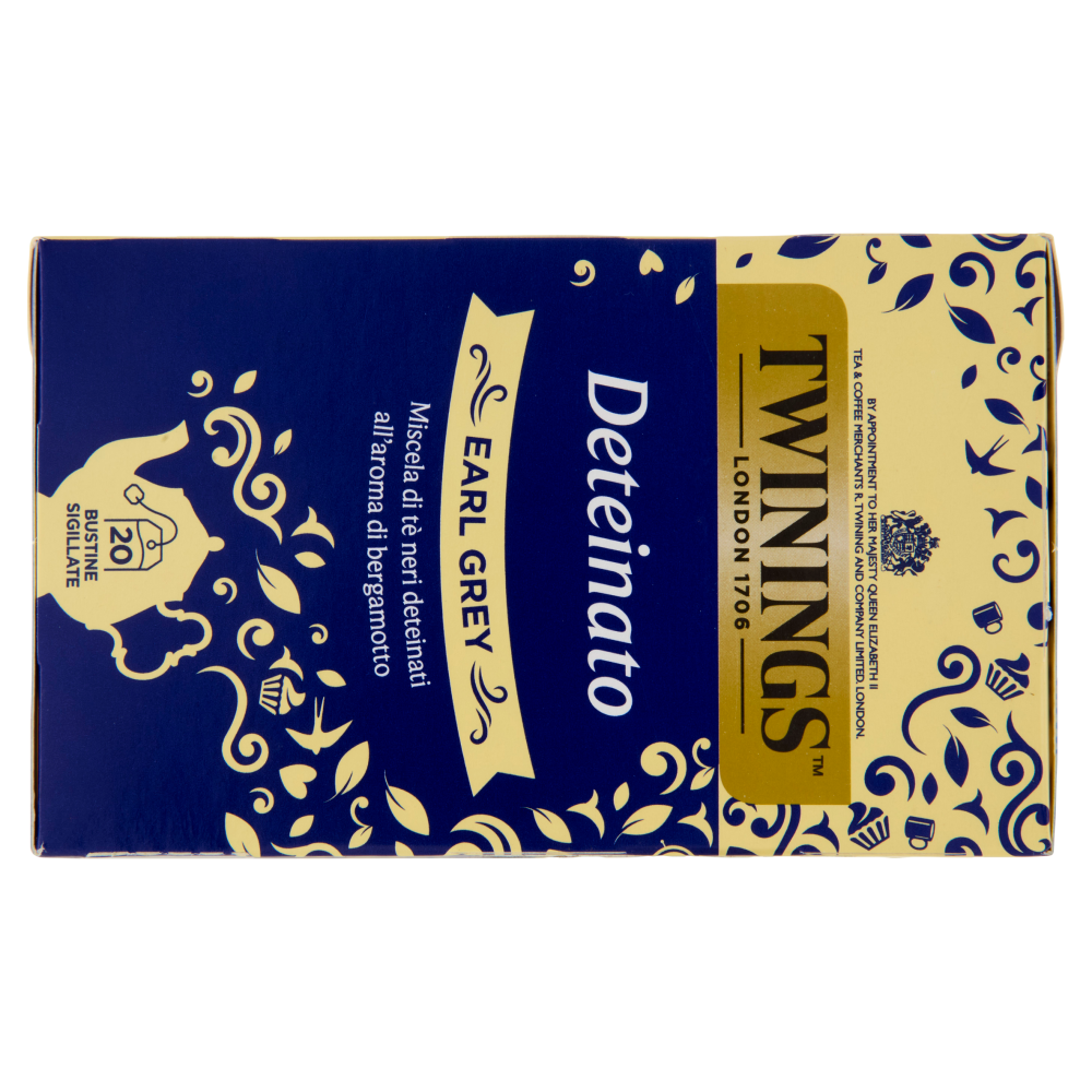 Twinings Deteinato Earl Grey Tè Nero Deteinato dal sapore di Bergamotto 20 filtri The 40 g