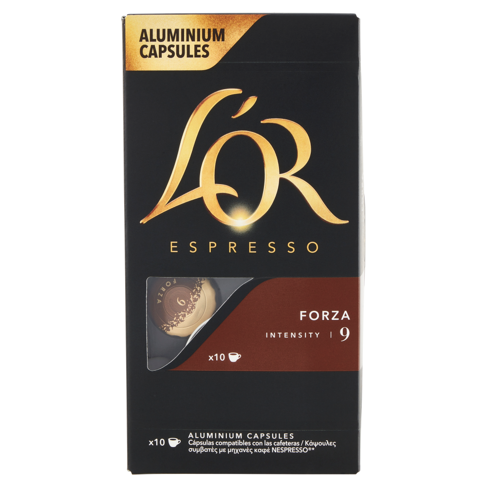 L'Or Espresso Forza 9- 10 Capsule Caff&egrave; Compatibili con Macchine Nespresso*&reg; Original 52g