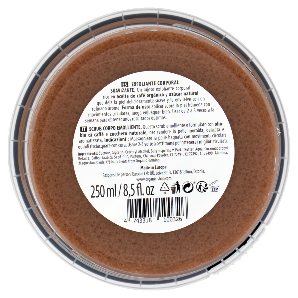 organic shop Scrub Corpo Emolliente Café & Azùcar 250 ml