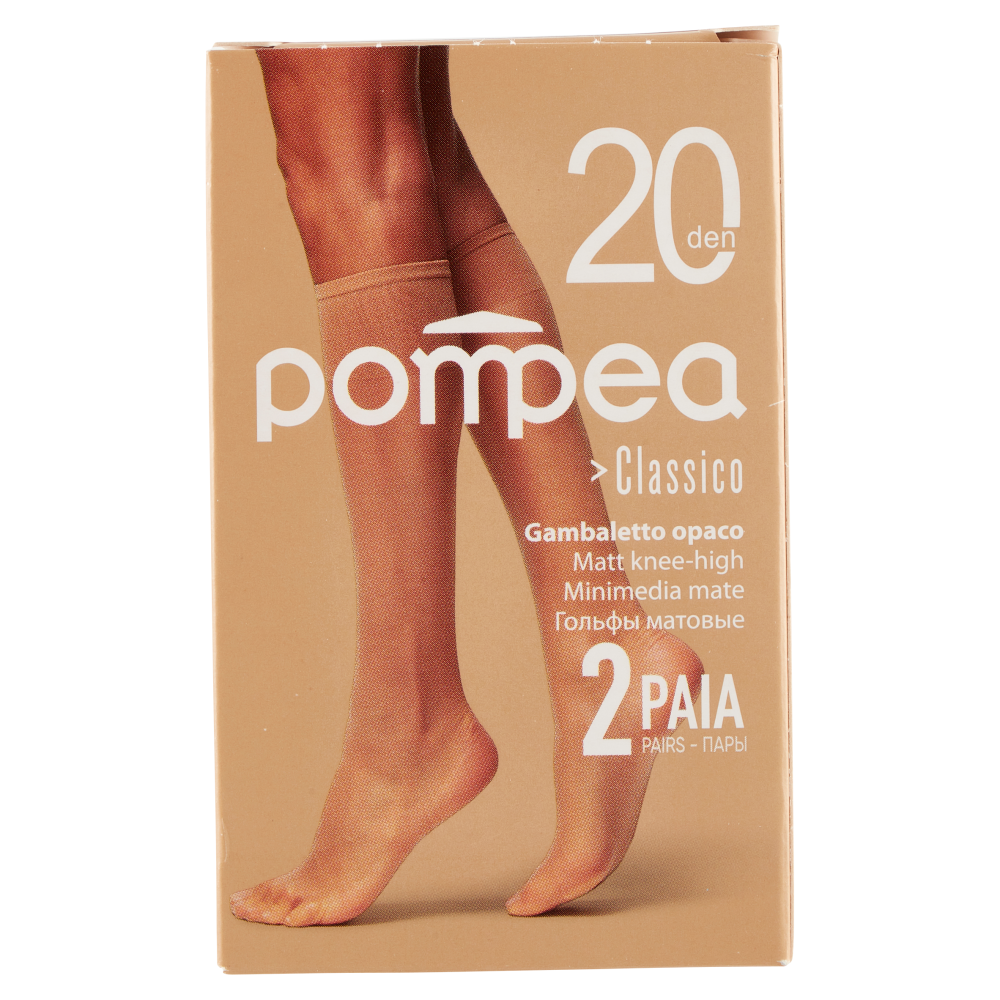 pompea Classico Gambaletto opaco 20 den Tg. Unica Polvere Dorata 2 Paia