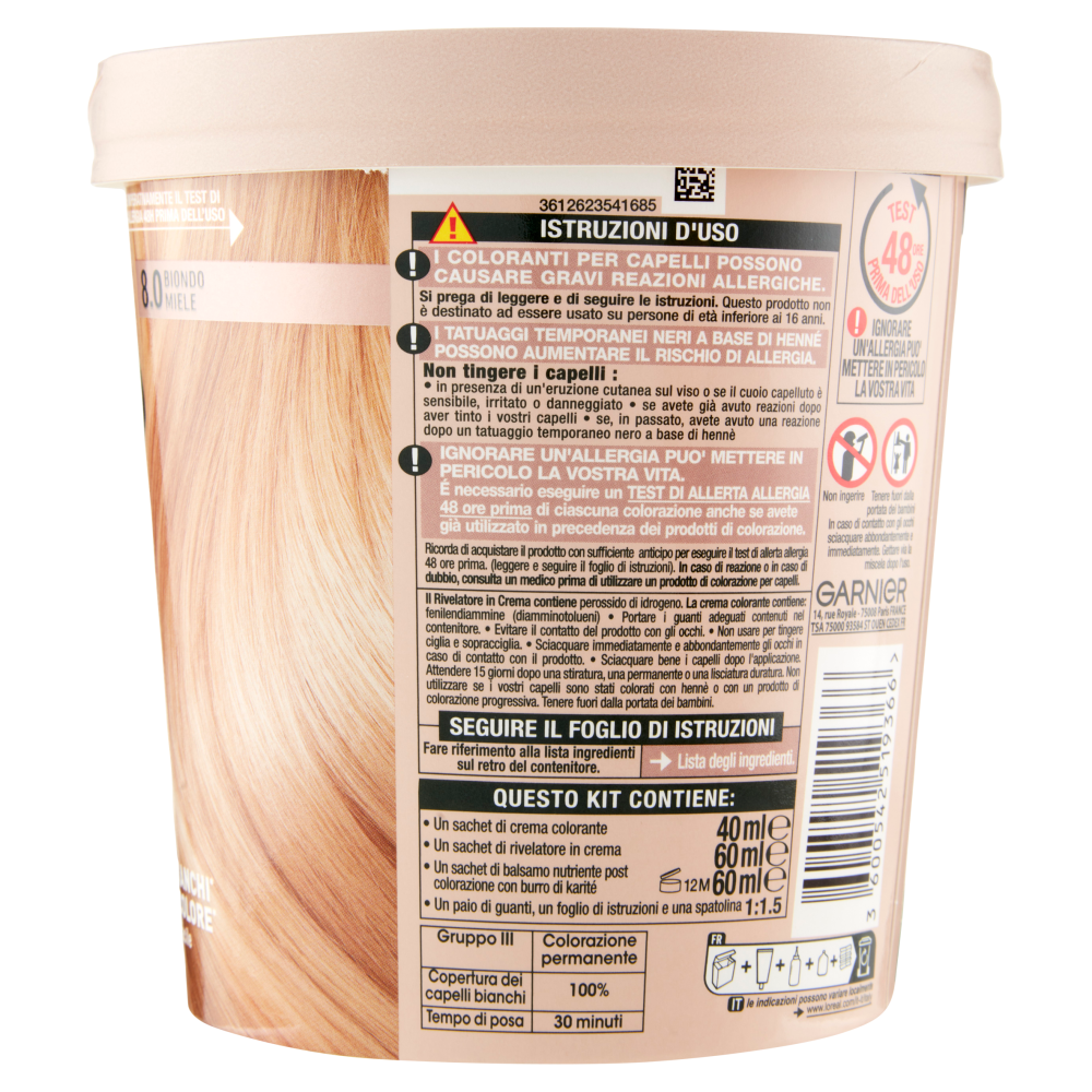 Garnier GOOD 8.0 Biondo Miele, colorazione permanente senza ammoniaca, 90% di origine naturale