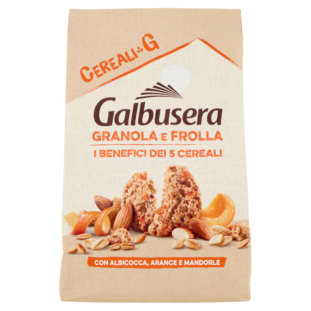 Galbusera Cereali G Granola e Frolla con Albicocca, Arance e Mandorle 300 g
