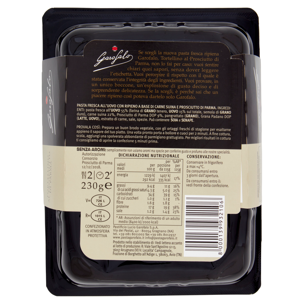 Garofalo Tortellino al Prosciutto di Parma 230 g