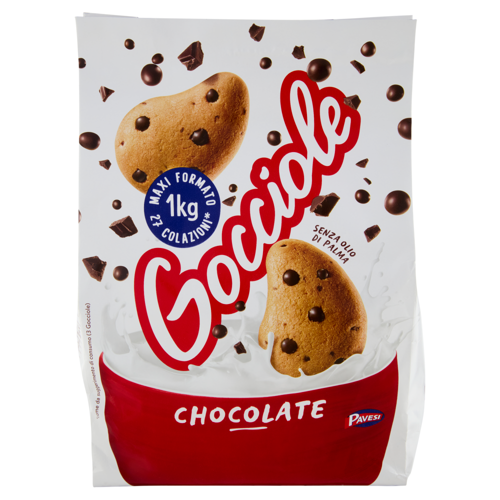 Pavesi Gocciole Chocolate Biscotti con Gocce di Cioccolato 1kg