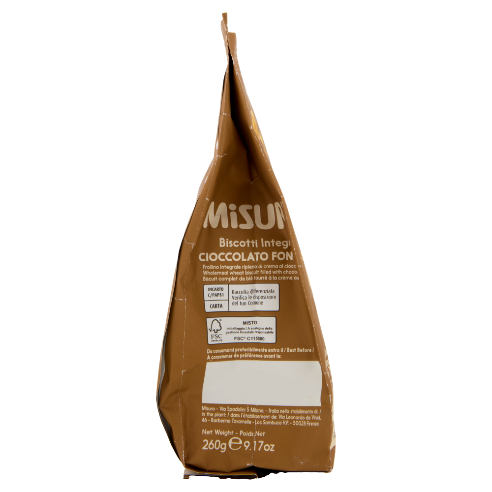 Misura Fibrextra Biscotti integrali Cioccolato Fondente 260 g