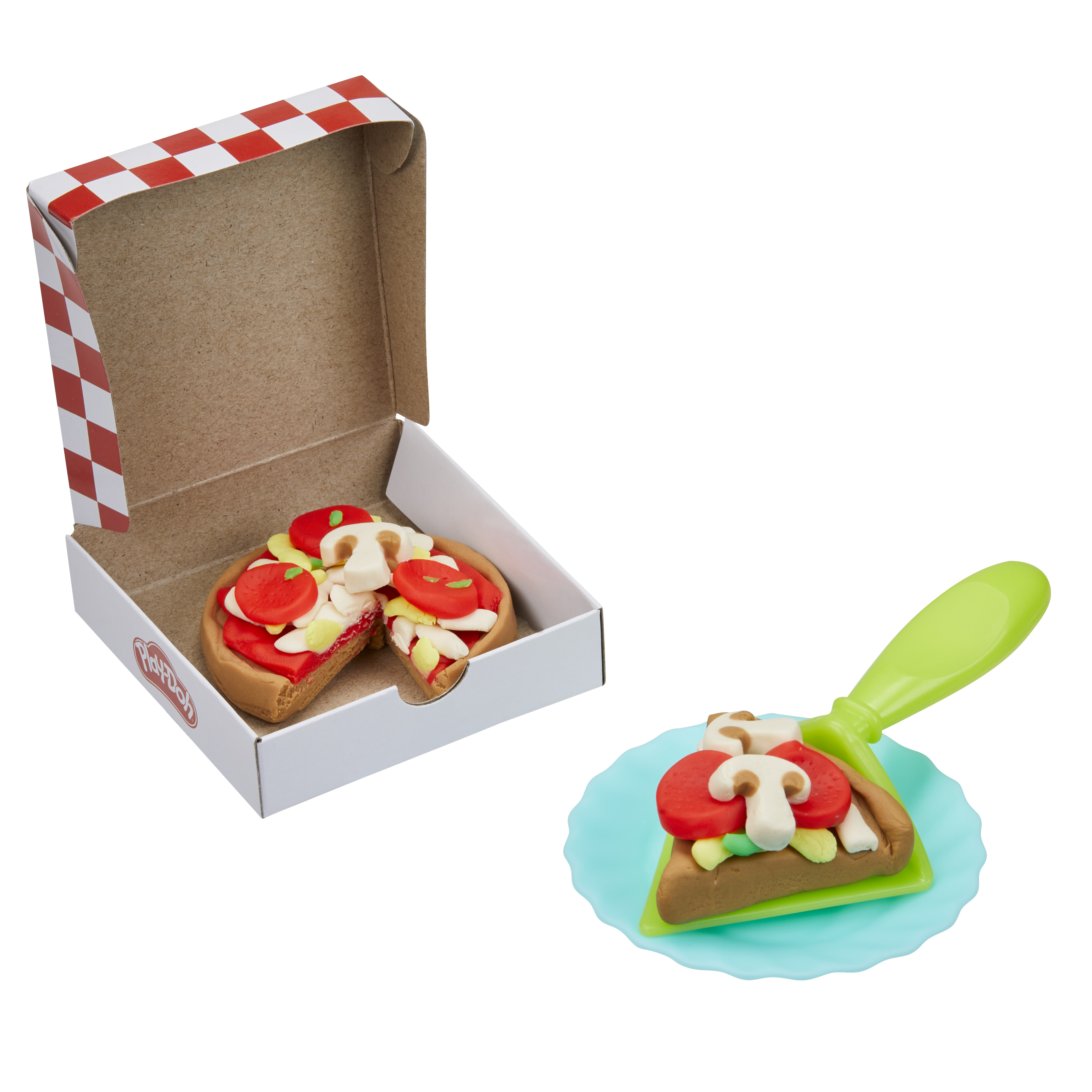 Play-Doh Kitchen Creations La Pizzeria, playset con 6 vasetti di pasta modellabile e 8 accessori