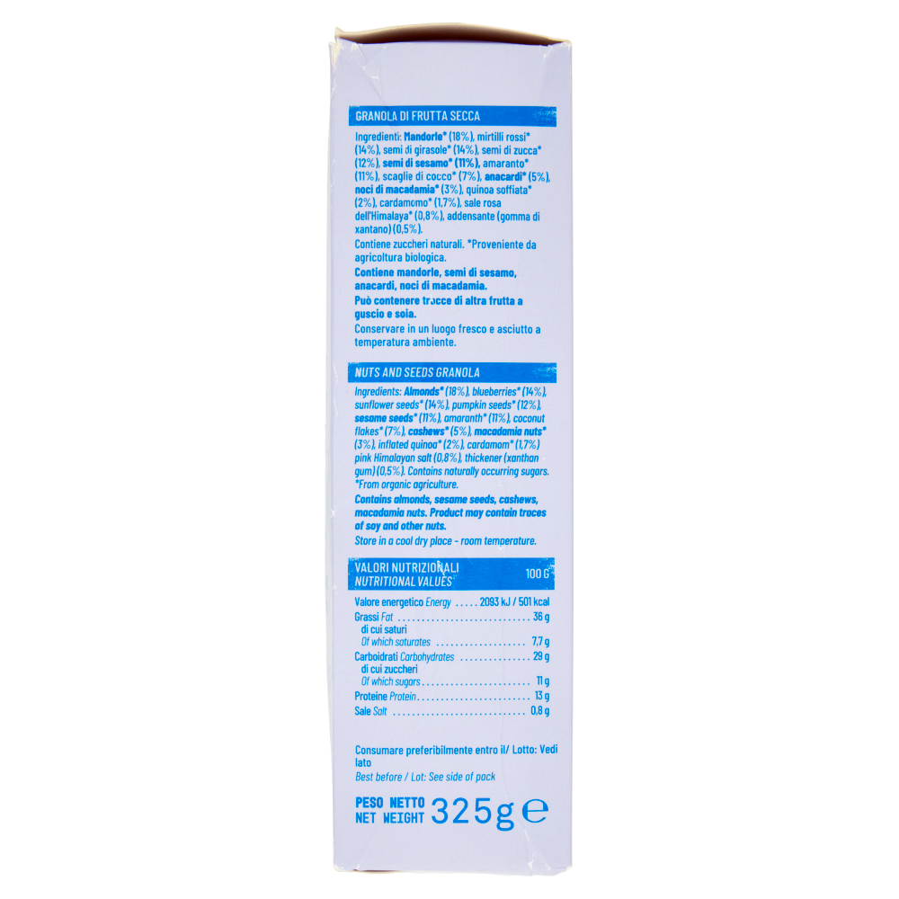 Natruly Granola: Mirtilli + Cardamomo Grain Free Biologica 325 g