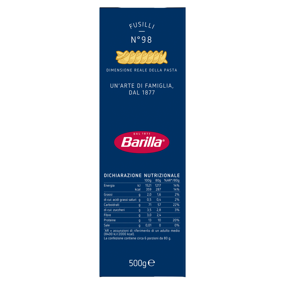 Barilla Pasta Fusilli n.98 500g