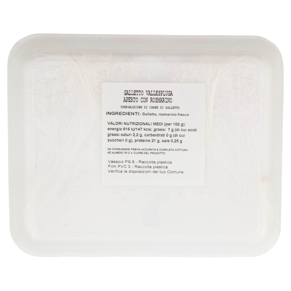 Vallespluga Galletto Aperto con Rosmarino