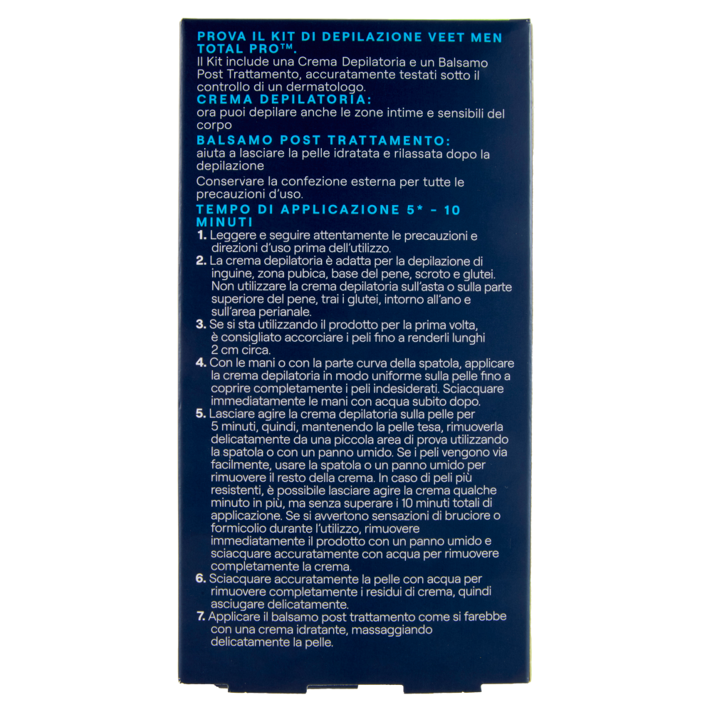 Veet Men Kit Depilazione Intima per Pelle Sensibile, Crema Depilatoria 100ml e Balsamo Post 50ml