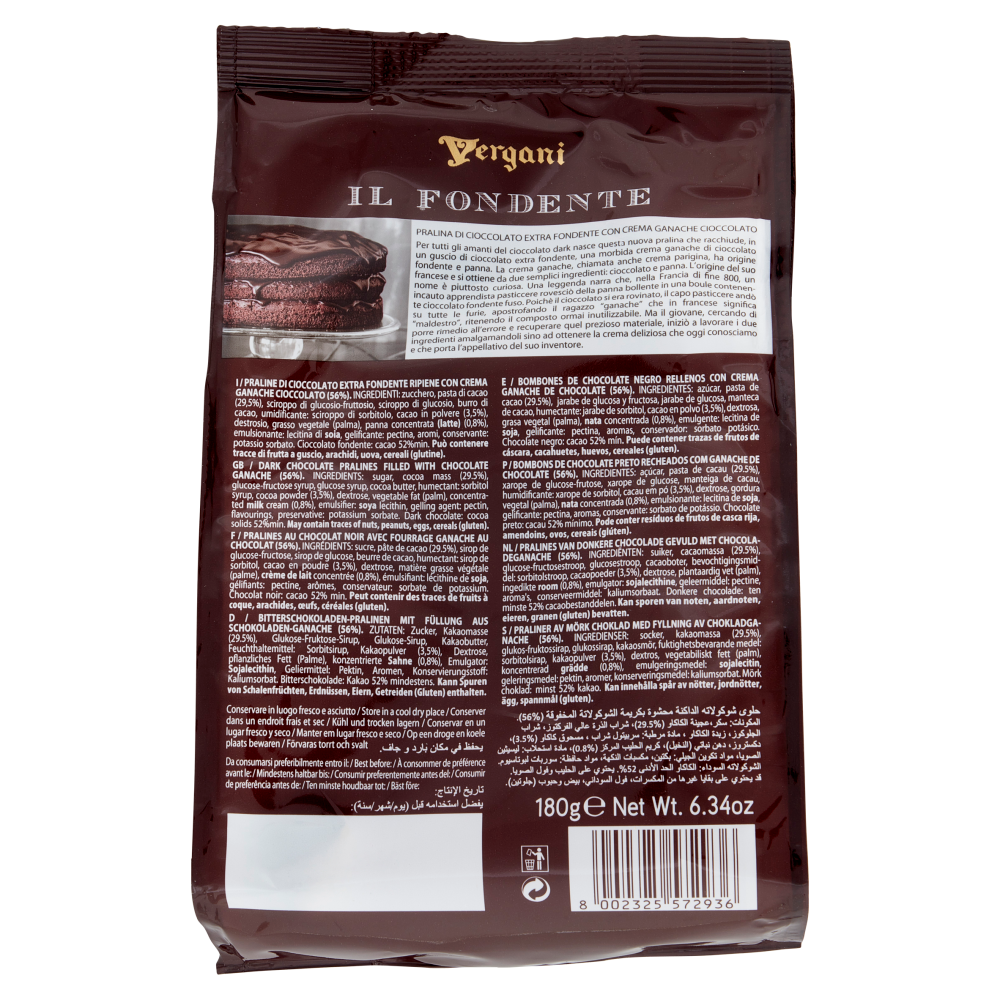 Vergani Le Specialità il Fondente Praline di Cioccolato Extra Fondente 180 g