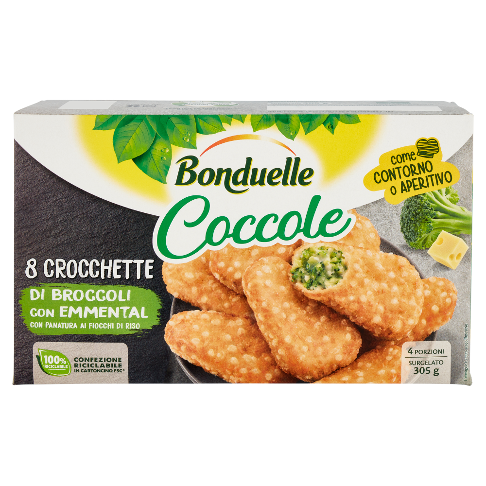 Bonduelle Coccole 8 Crocchette di Broccoli con Emmental Surgelato 305 g
