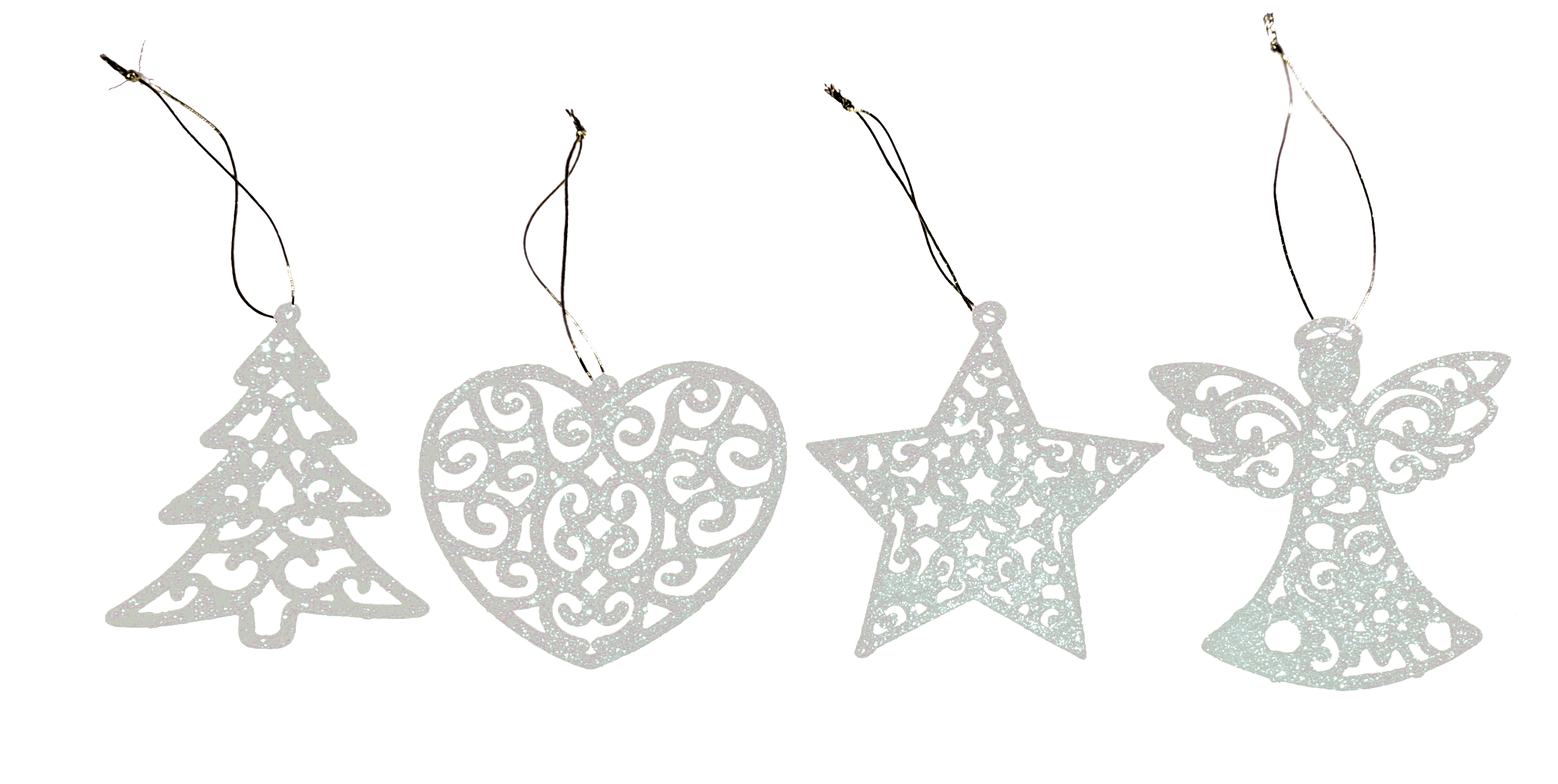 Giocoplast Addobbo Glitter Bianco 10 cm