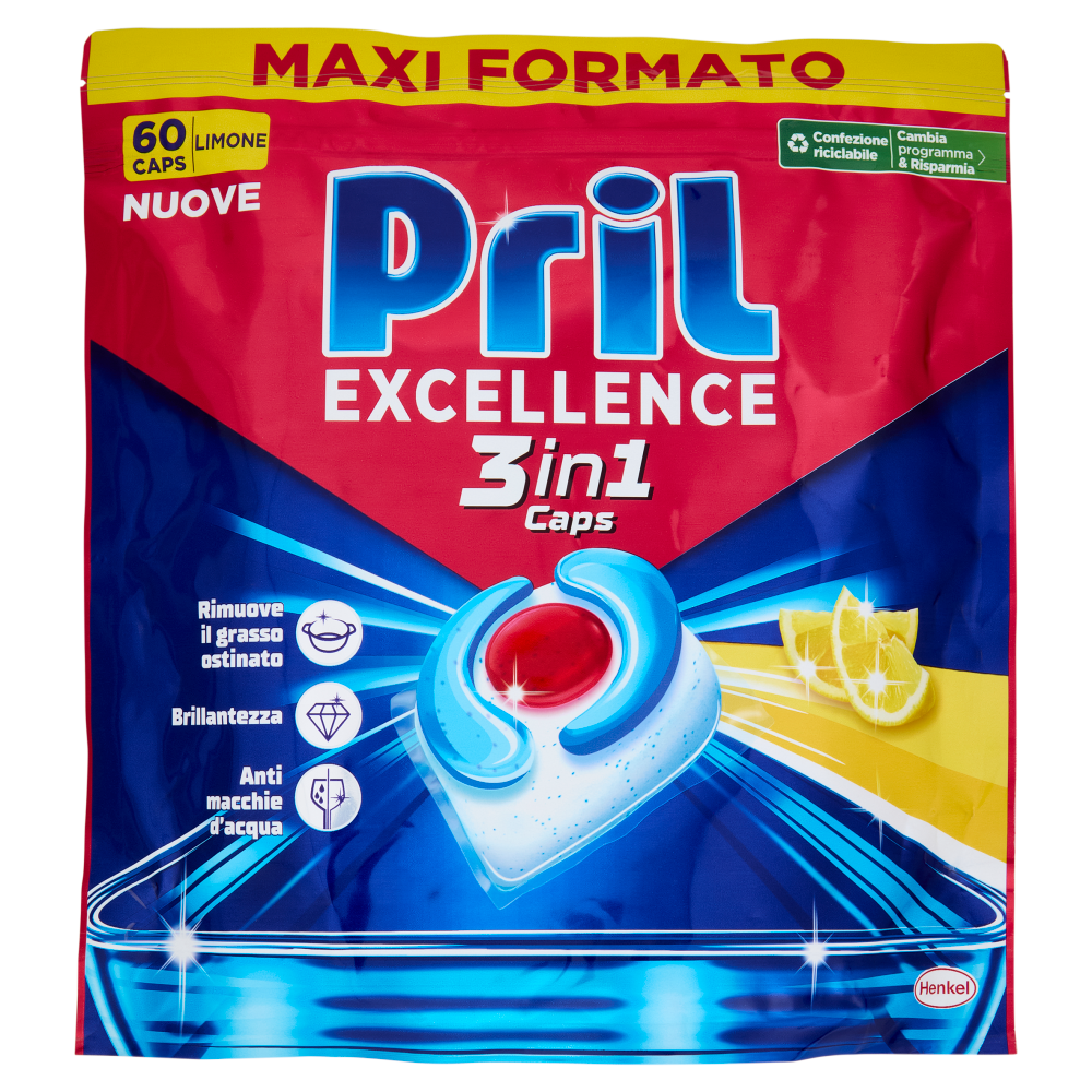PRIL Excellence 3in1 Caps Limone 60pz (1.086g)