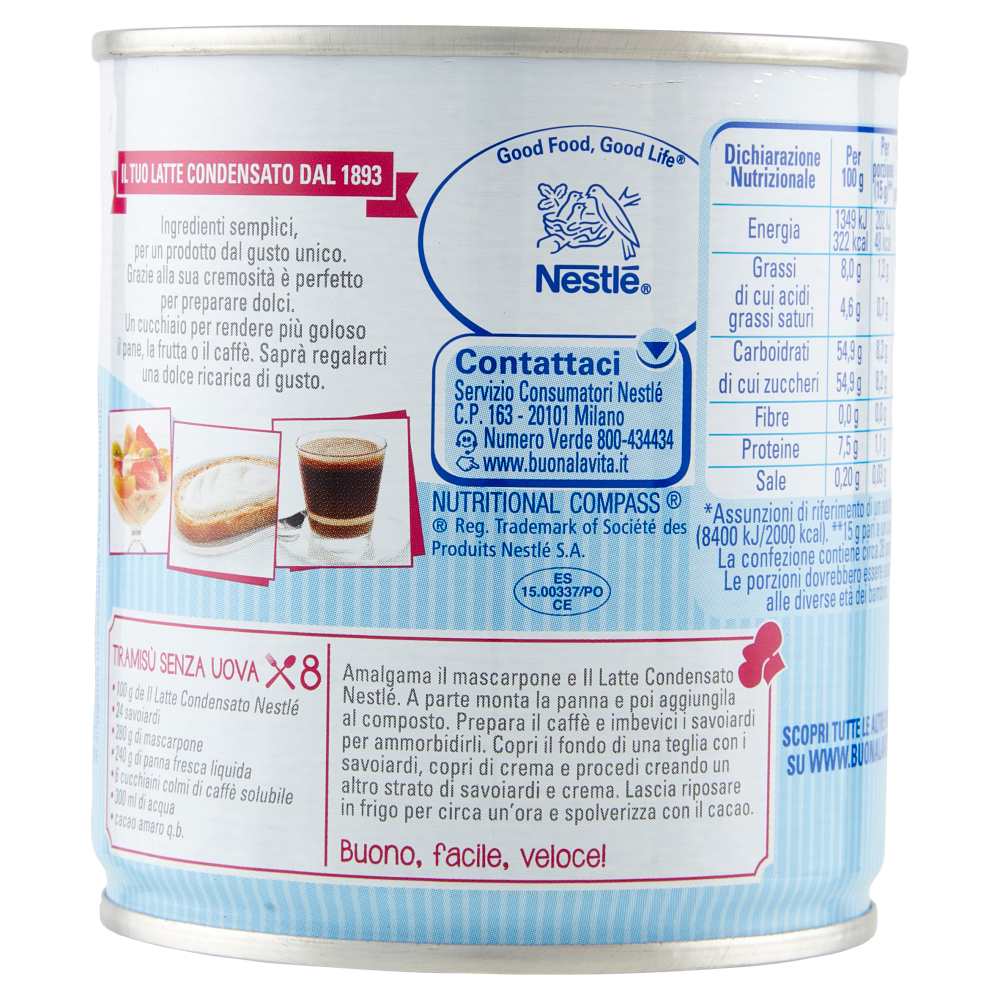 NESTLÉ IL LATTE CONDENSATO Latte concentrato zuccherato latta 397g
