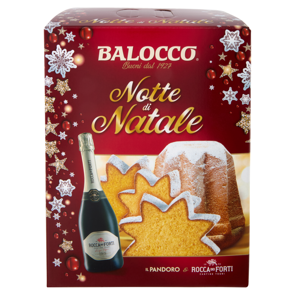 Balocco Notte di Natale il Pandoro 750 g & Rocca dei Forti Vino Spumante Dolce 75 cl