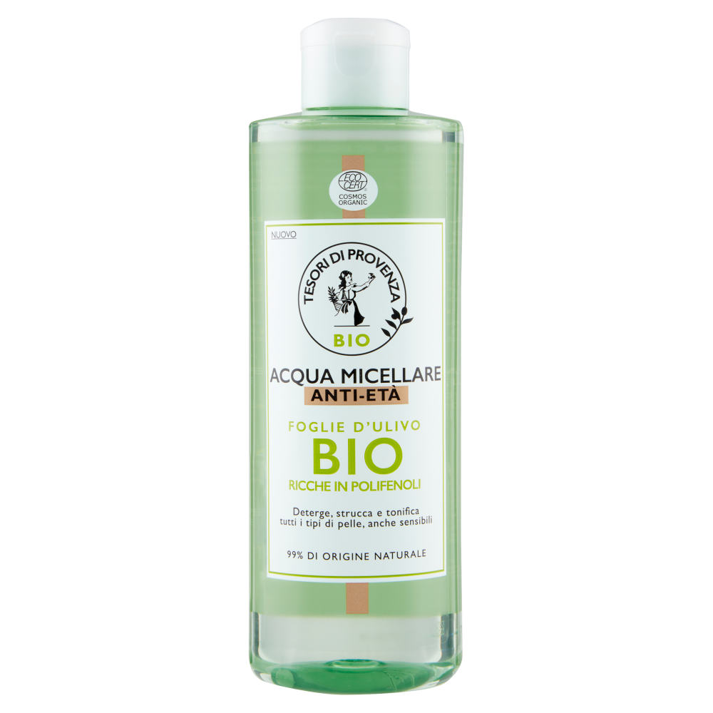 Tesori di Provenza Acqua Micellare, con Foglie d'Ulivo Biologico, Ricco in Polifenoli, 400 ml
