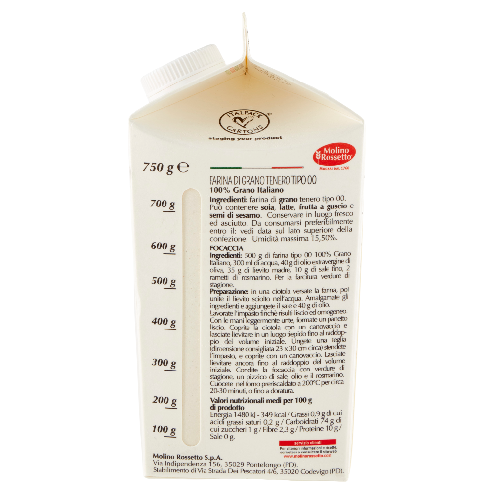 Molino Rossetto Farina di grano tenero Tipo 00 750 g