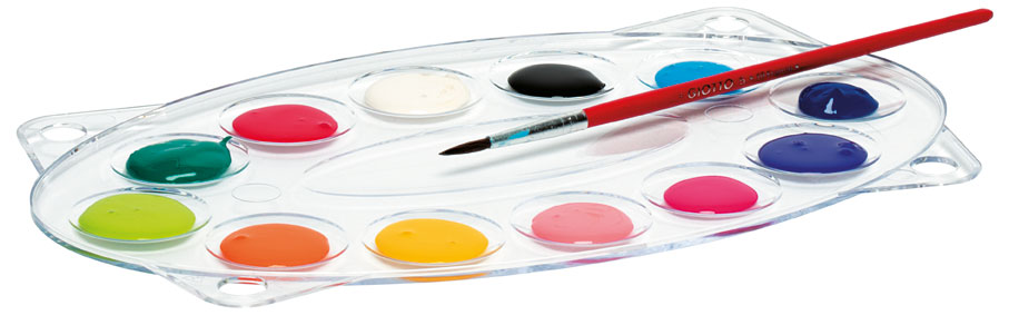 F.I.L.A. Valigetta 24 Tubi Tempera Giotto - Contiene 22 Tubetti Colore Da 12Ml, 2 Tubetti Bianco/Nero Da 21Ml E 2 Pennelli