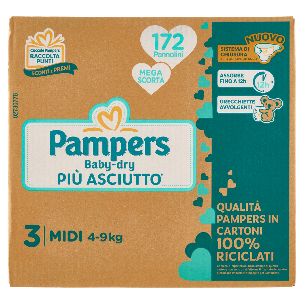 Pampers Baby-dry Midi 172 pz