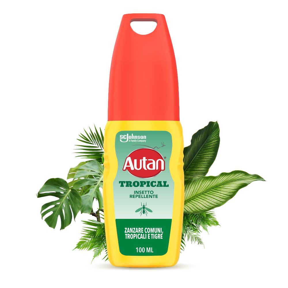 Autan Tropical Vapo, Repellente Zanzare con Azione Protettiva Duratura, Fino a 8 ore di protezione, Adatto ai Viaggi in Luoghi Tropicali, 100 ml
