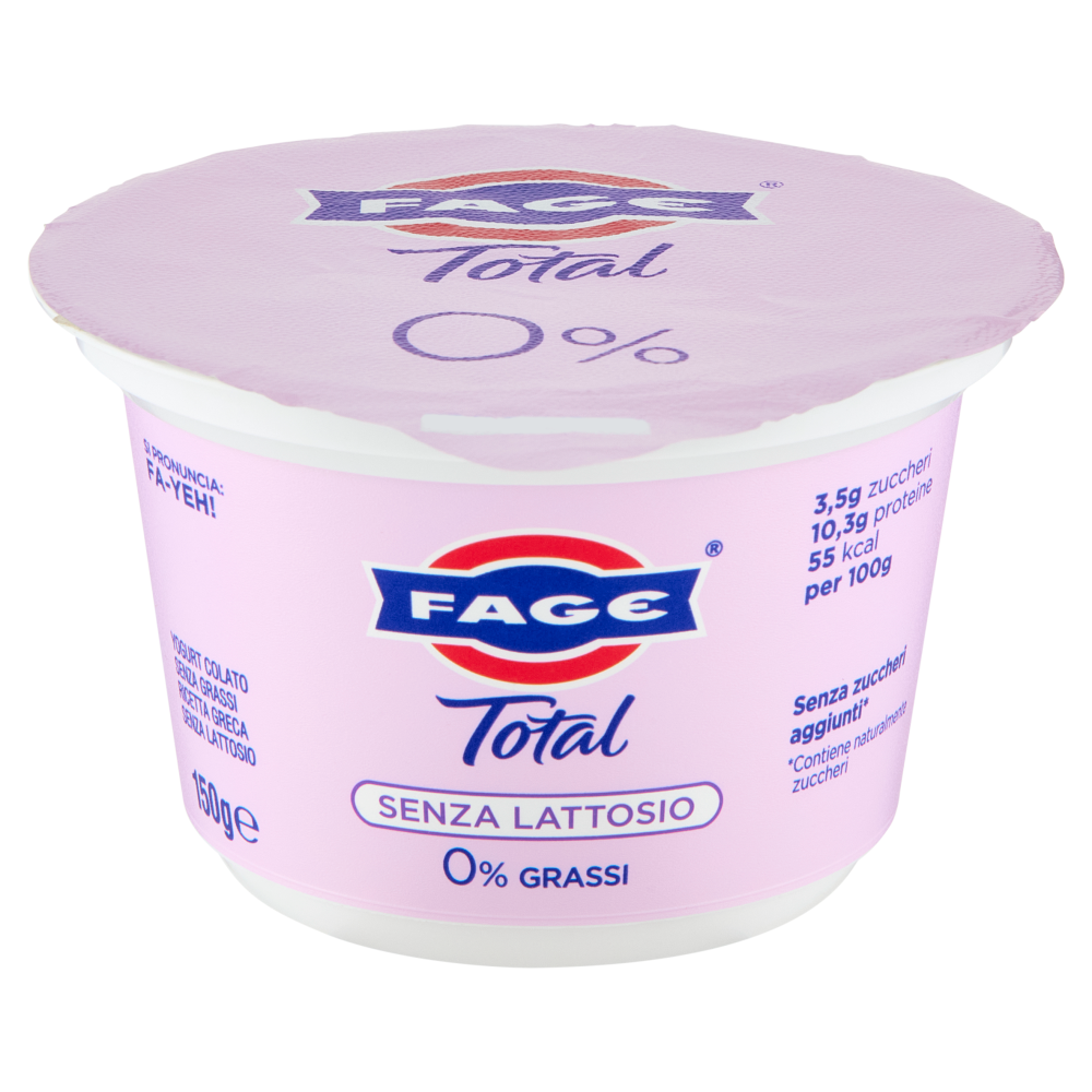Fage Total Senza Lattosio 0% Grassi 150 g