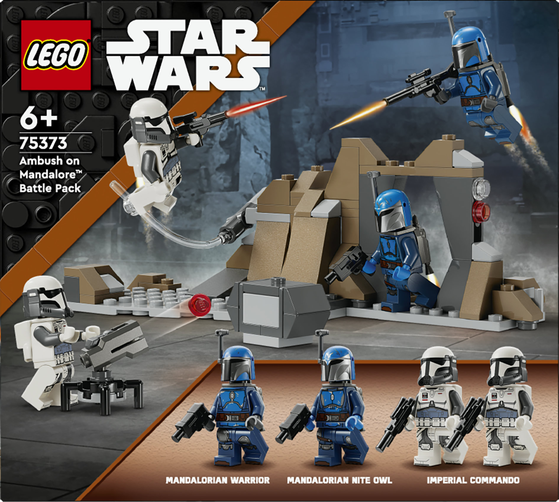 LEGO Star Wars 75373 Battle Pack Agguato su Mandalore, Gioco d'Avventura per Bambini 6+ con 4 Personaggi con Armi e Jetpack