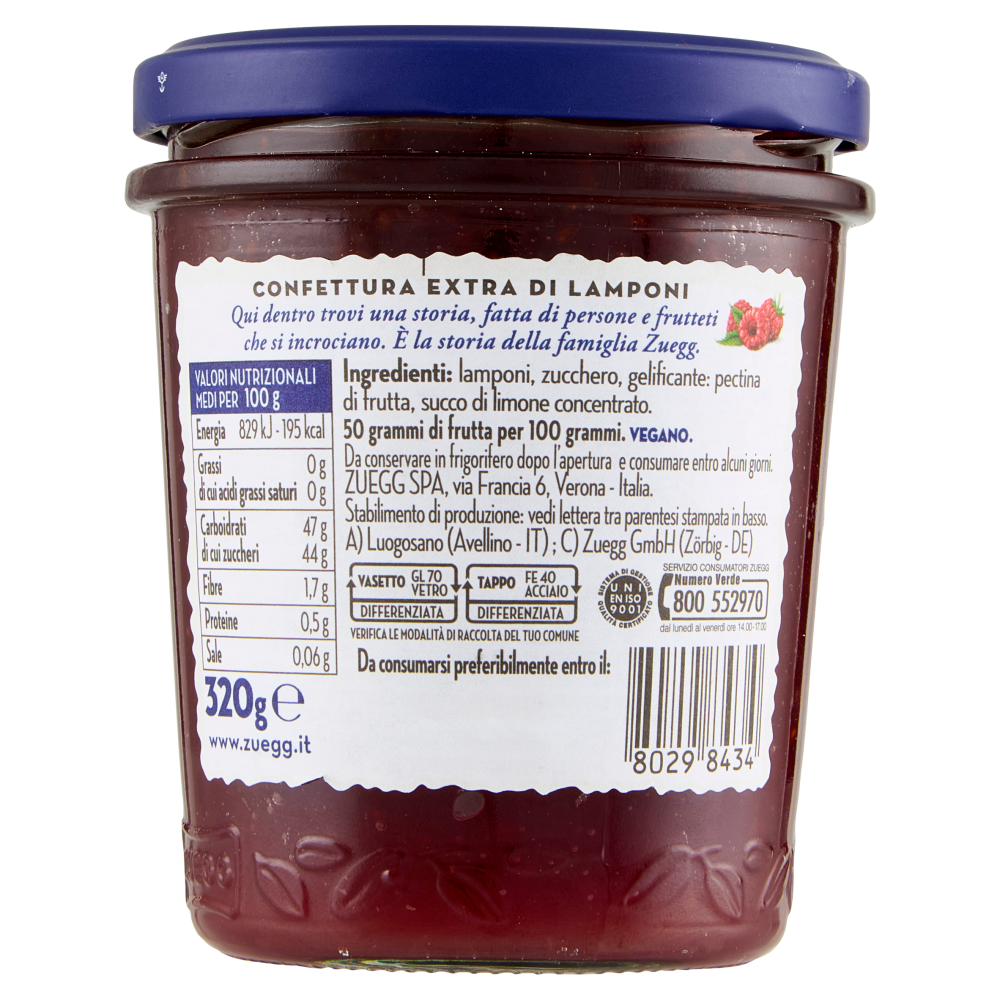 Zuegg I frutteti di Oswald Zuegg Lamponi 320 g