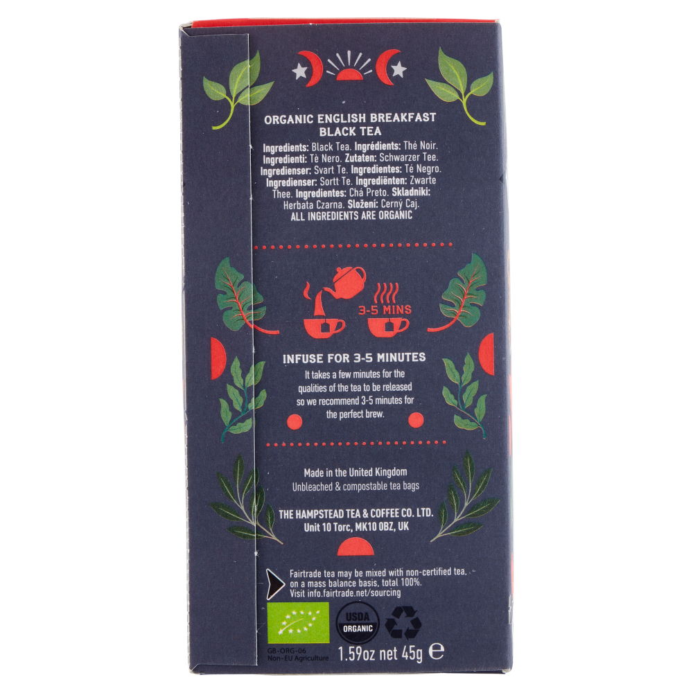 Hampstead Organic English Breakfast Bio 20 Sachets 45 g