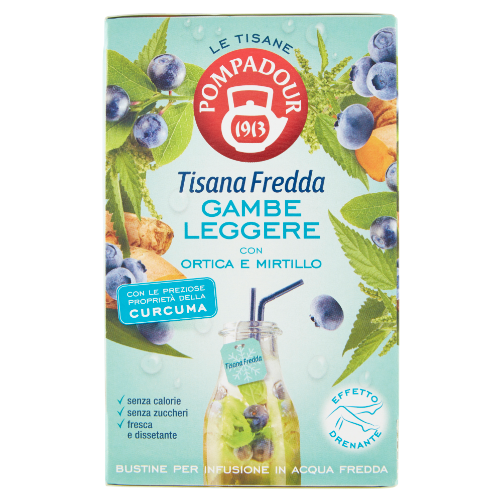 Pompadour Le Tisane Tisana Fredda Gambe Leggere 18 x 2,5 g