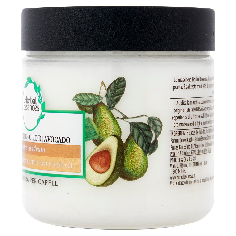 Herbal Essences Maschera Capelli Nutre ed Idrata con Puro Aloe + Olio di Avocado  250 ml