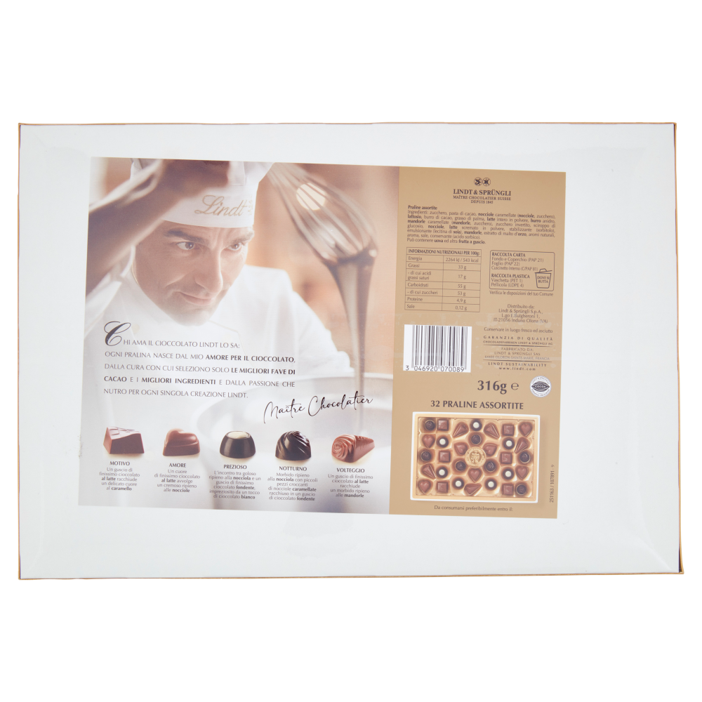 Lindt Piacevolmente Insieme Cioccolatini assortiti Cioccolato fondente Scatola regalo 316g