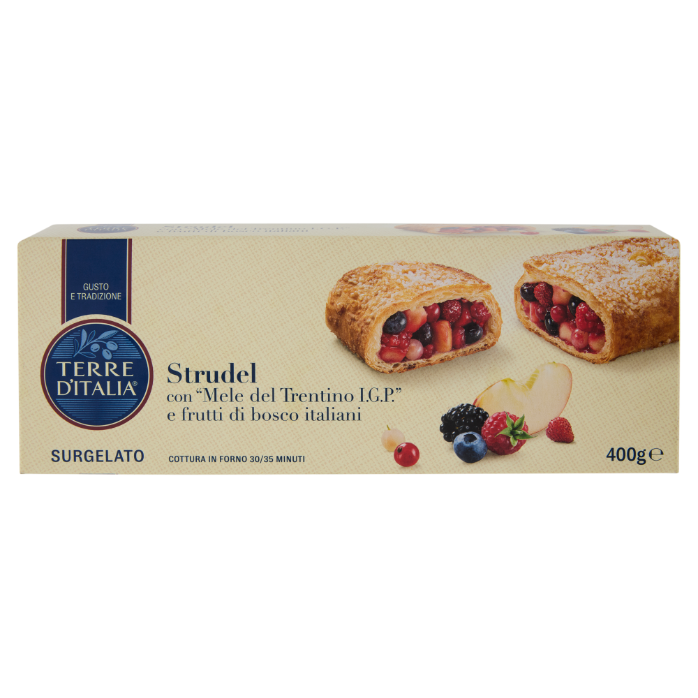 Terre d'Italia Strudel con "Mele del Trentino I.G.P." e frutti di bosco italiani Surgelato 400 g