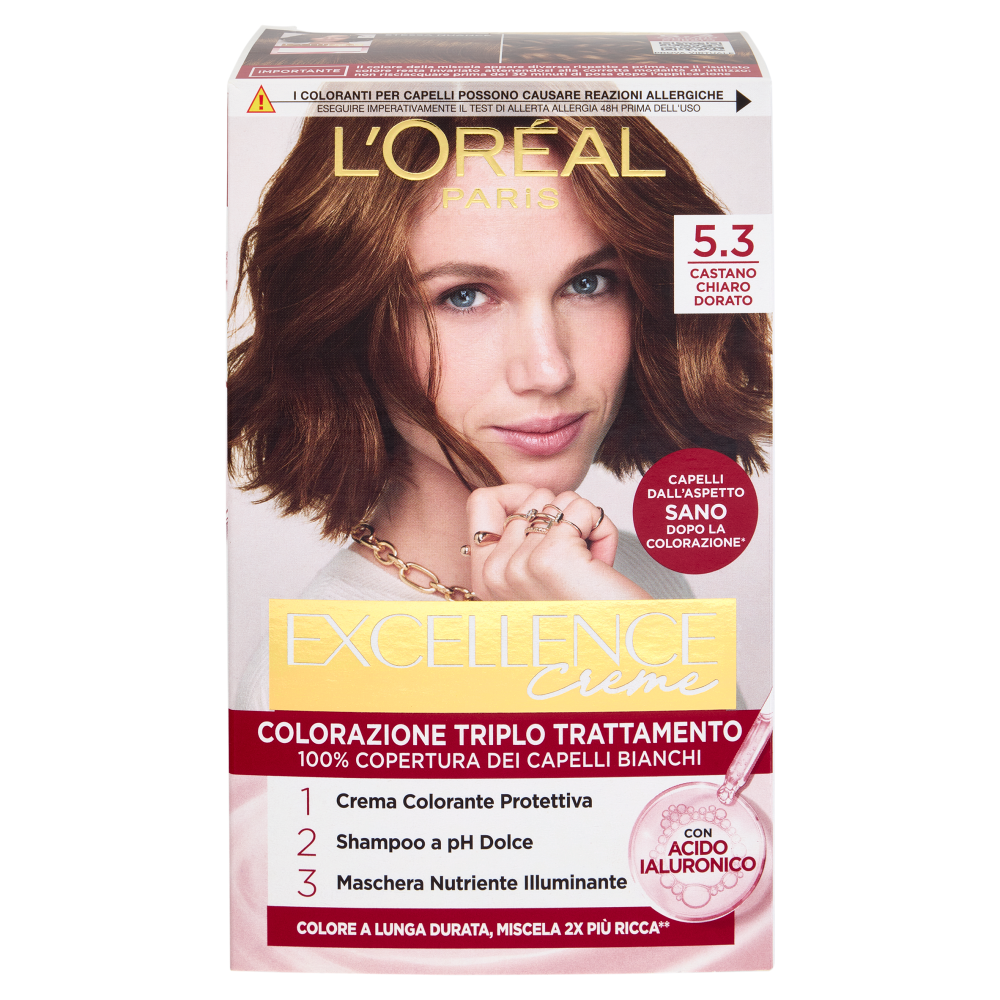 L'Oréal Paris Excellence Creme Colorazione Triplo Trattamento 5.3 Castano Chiaro Dorato