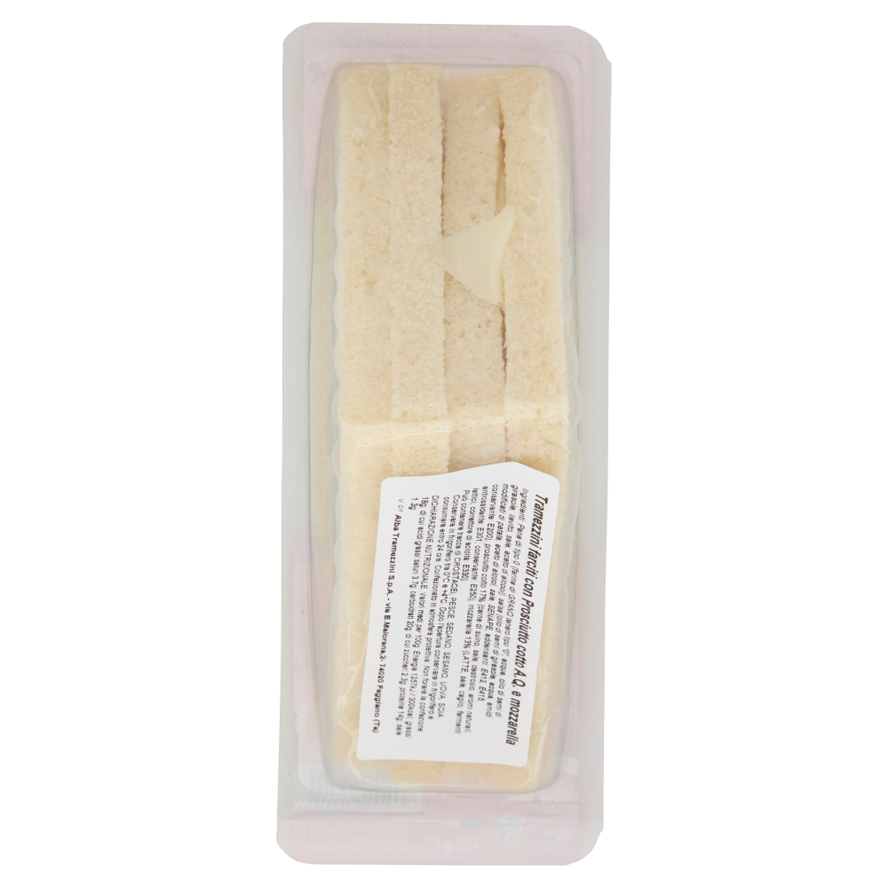 alba Tramezzini Duetto Selection Prosciutto Cotto A.Q. e Mozzarella 150 g