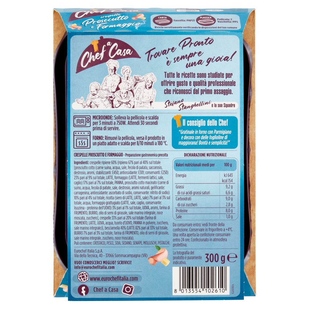 Chef a Casa crespelle Prosciutto e Formaggio 300 g